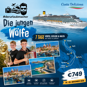 Mit Costa Deliziosa nach Korfu, Sizilien & Malta