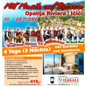 Mit Musik auf Reisen - Saisonabschluß an der Optaija Riviera