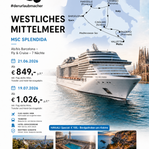 MSC Splendita mit Flug & Bordguthaben