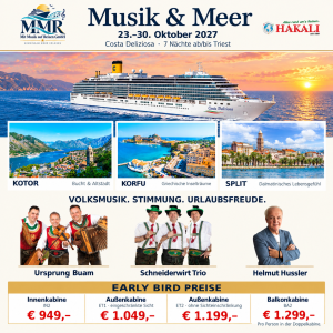 Musik & Meer – Musikkreuzfahrt mit Costa Deliziosa